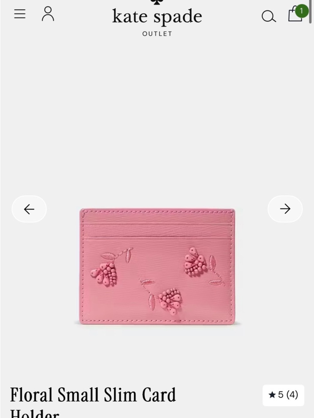 kate spade pink slim card holder